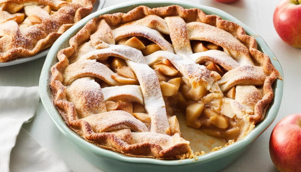 Best-Ever Apple Pie Recipe – Sweet, Simple & So Satisfying (1) Whole baked apple pie in pie dish with vented crust and golden brown top