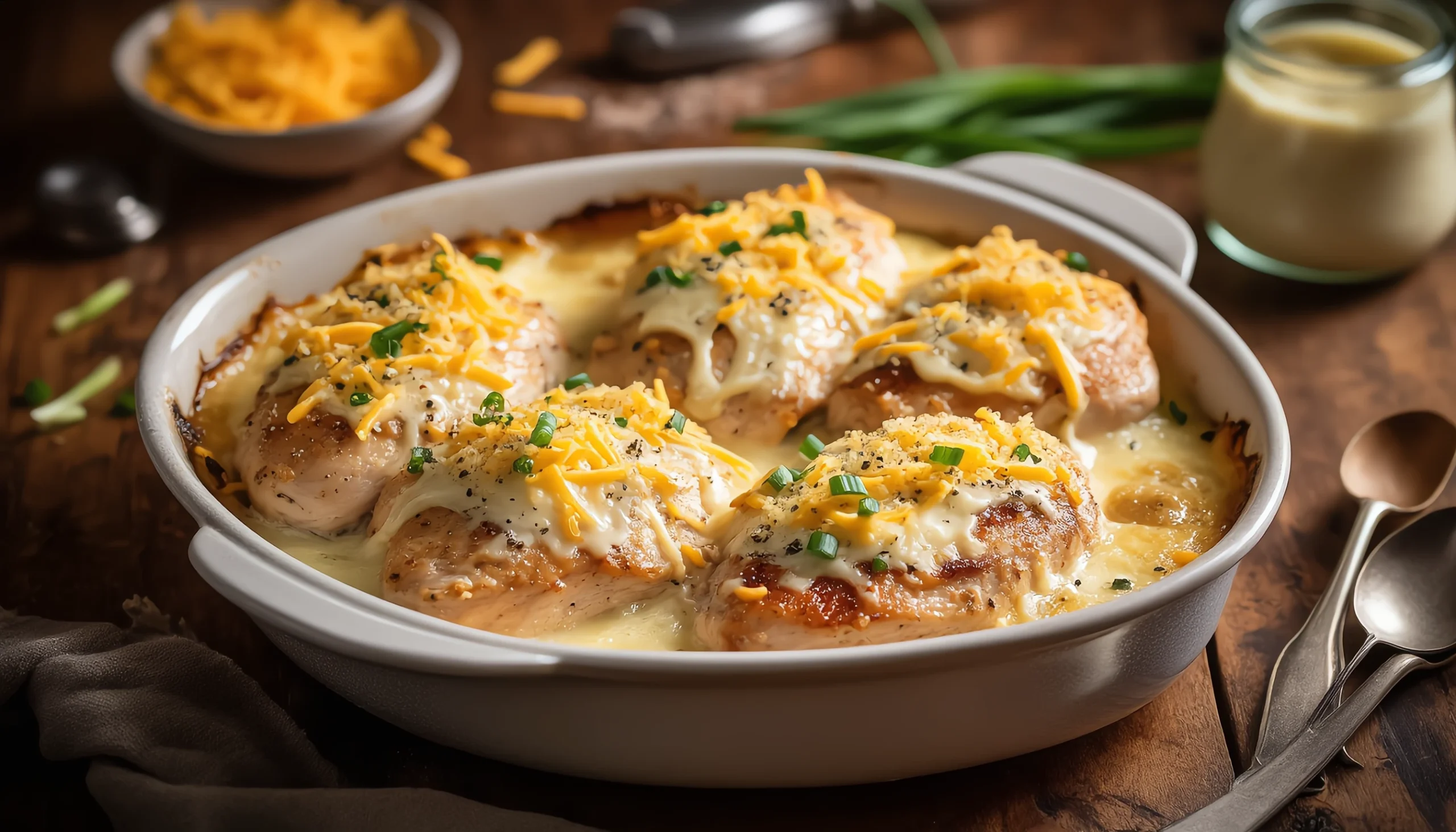 Baked chicken breasts with cream cheese filling and fresh herbs