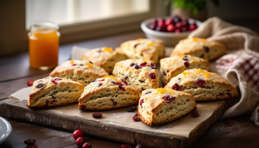 Cranberry Orange Scones: A Delicious Morning Treat 2 Fresh cranberry orange scones with glaze on a white plate