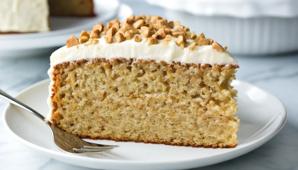 Banana Cake – Moist, Fluffy & Full of Flavor Moist banana cake topped with cream cheese frosting and sliced bananas