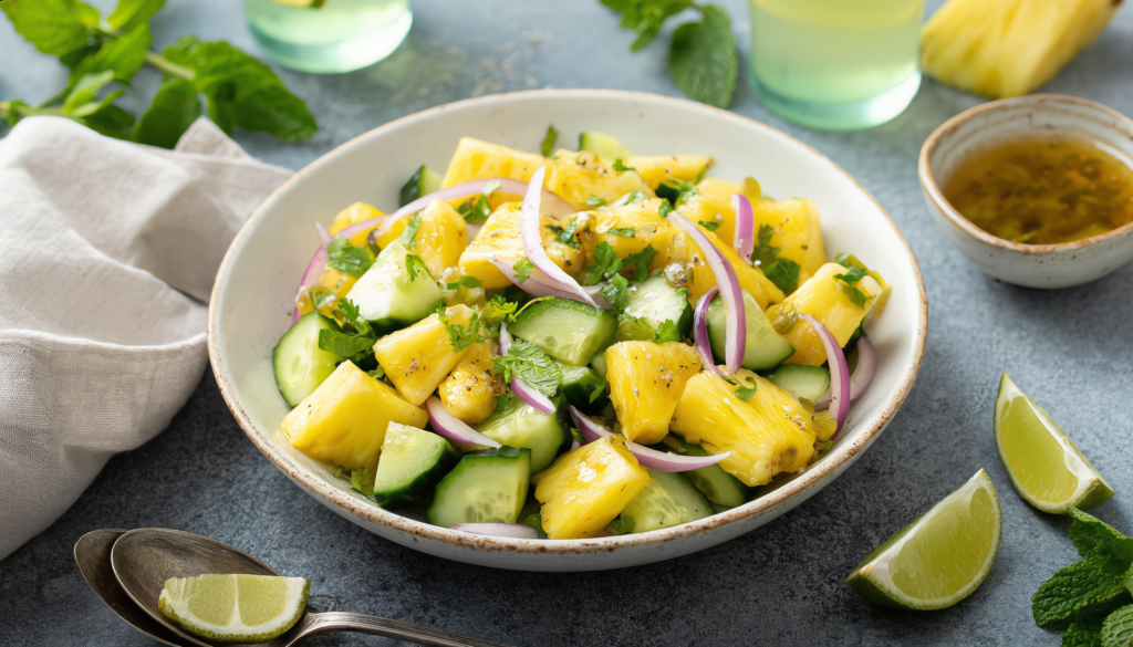 16x9___Pineapple_Cucumber_Salad___Swe 16x9 Pineapple Cucumber Salad Swe Quick Pineapple Cucumber Salad: Sweet, Tangy & Super Refreshing!