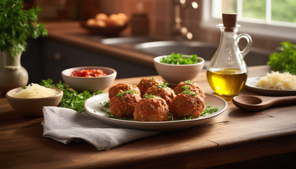 16x9_generate_image_for_this_recipe_S 16x9 generate image for this recipe S Sun-Dried Tomato and Ricotta Turkey Meatballs: A Flavorful Twist on a Classic Favorite easy recipe