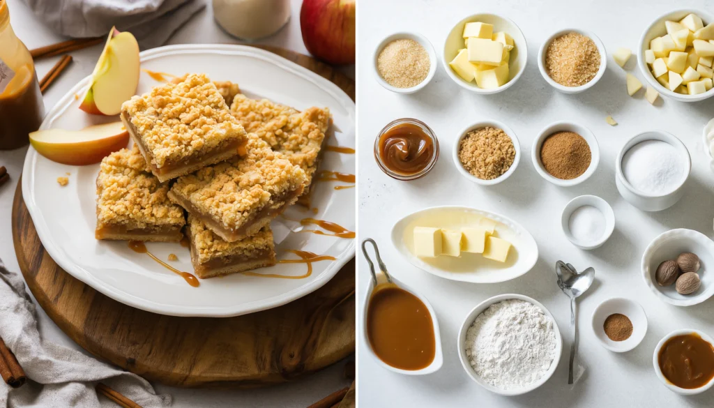 Easy Caramel Apple Pie Bars – Buttery, Gooey, and Irresistible Stack of caramel apple pie bars with flaky crust and sticky caramel drizzle