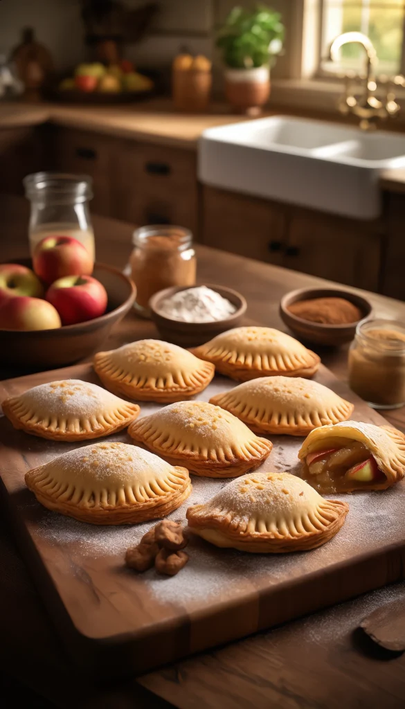 Easy Apple Hand Pies – A Classic Treat for All Ages (2) (1) Handheld apple pies with sugar-crusted pastry and warm apple filling