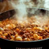 Cajun Cabbage Jambalaya featuring ground beef and sausage in a vibrant dish