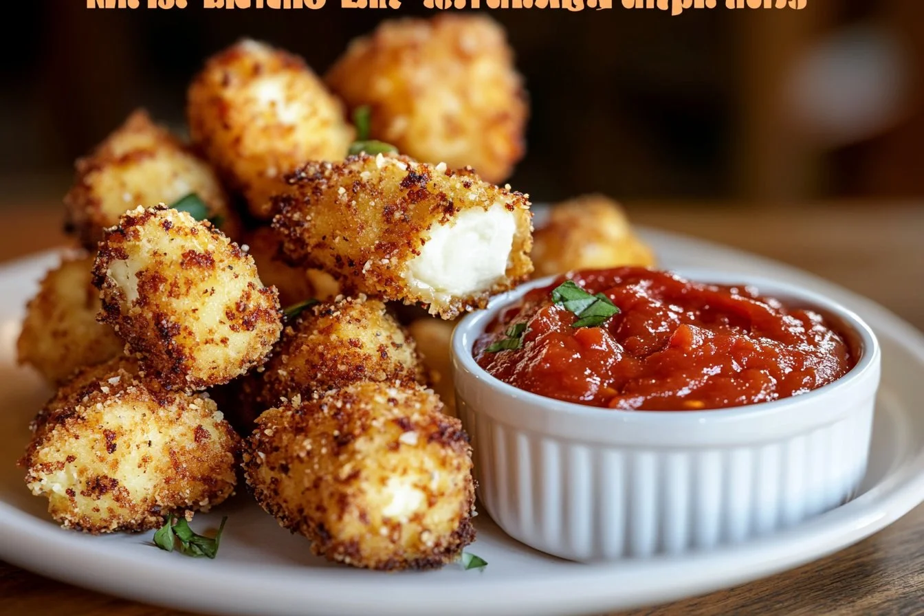 Crispy mozzarella bites served with marinara sauce
