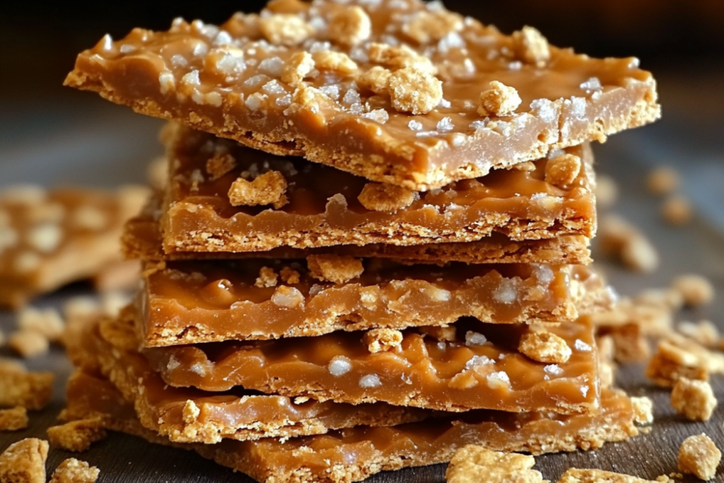 Graham Cracker Toffee – Easy, Crunchy & Irresistible Graham cracker toffee with melted chocolate and chopped nuts on top