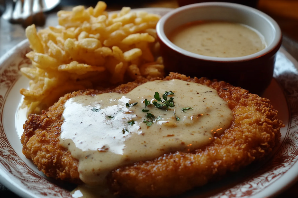 Classic Chicken Fried Steak – Crispy, Juicy & Covered in Gravy Southern-style fried steak covered in country gravy with mashed potatoes