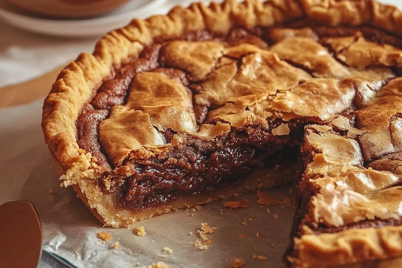 Gooey Nutella-Stuffed Cookie Pie fresh out of the oven