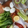 Egg salad avocado lettuce wraps with bacon, low-carb and paleo-friendly dish.
