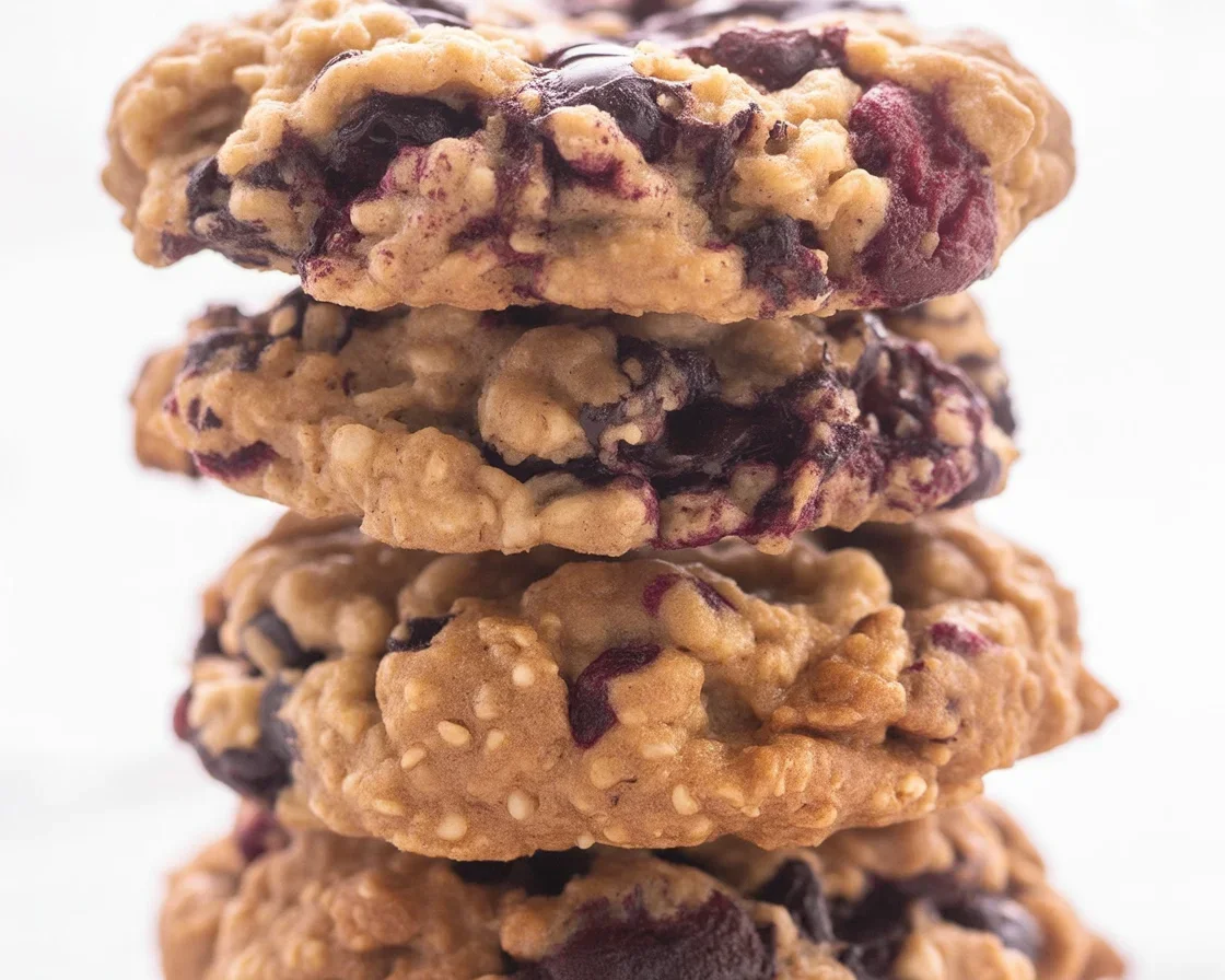 Blueberry quinoa breakfast cookies with oats, gluten-free and high in protein.