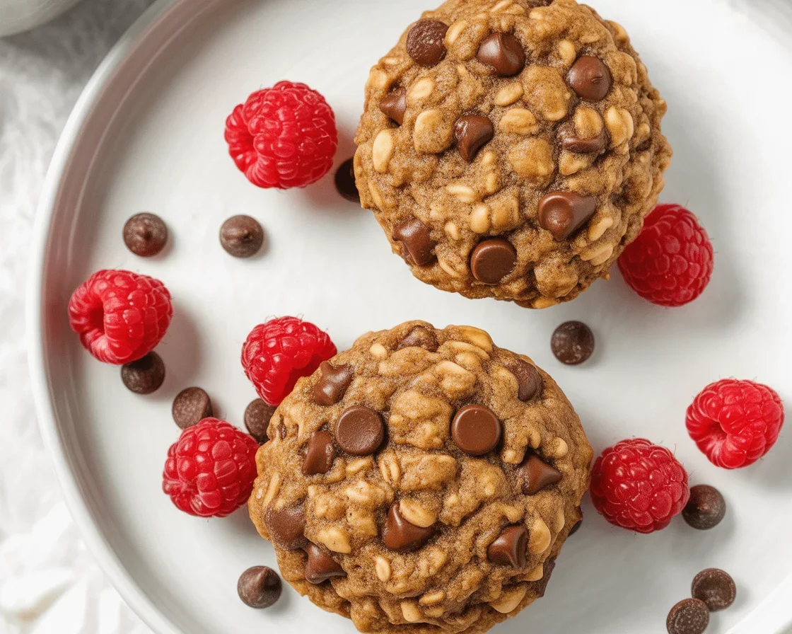 Delicious baked oatmeal cups with banana and chocolate chips fresh out of the oven.