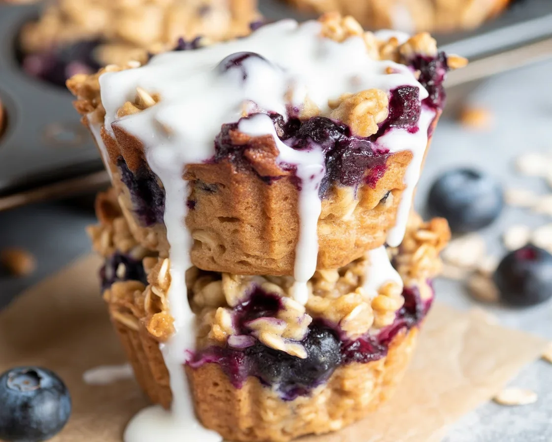 Healthy baked oatmeal cups with blueberries for a nutritious on-the-go breakfast