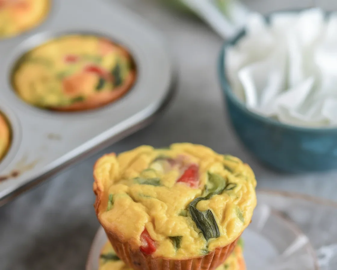 Fluffy cottage cheese egg muffins loaded with veggies and high in protein.