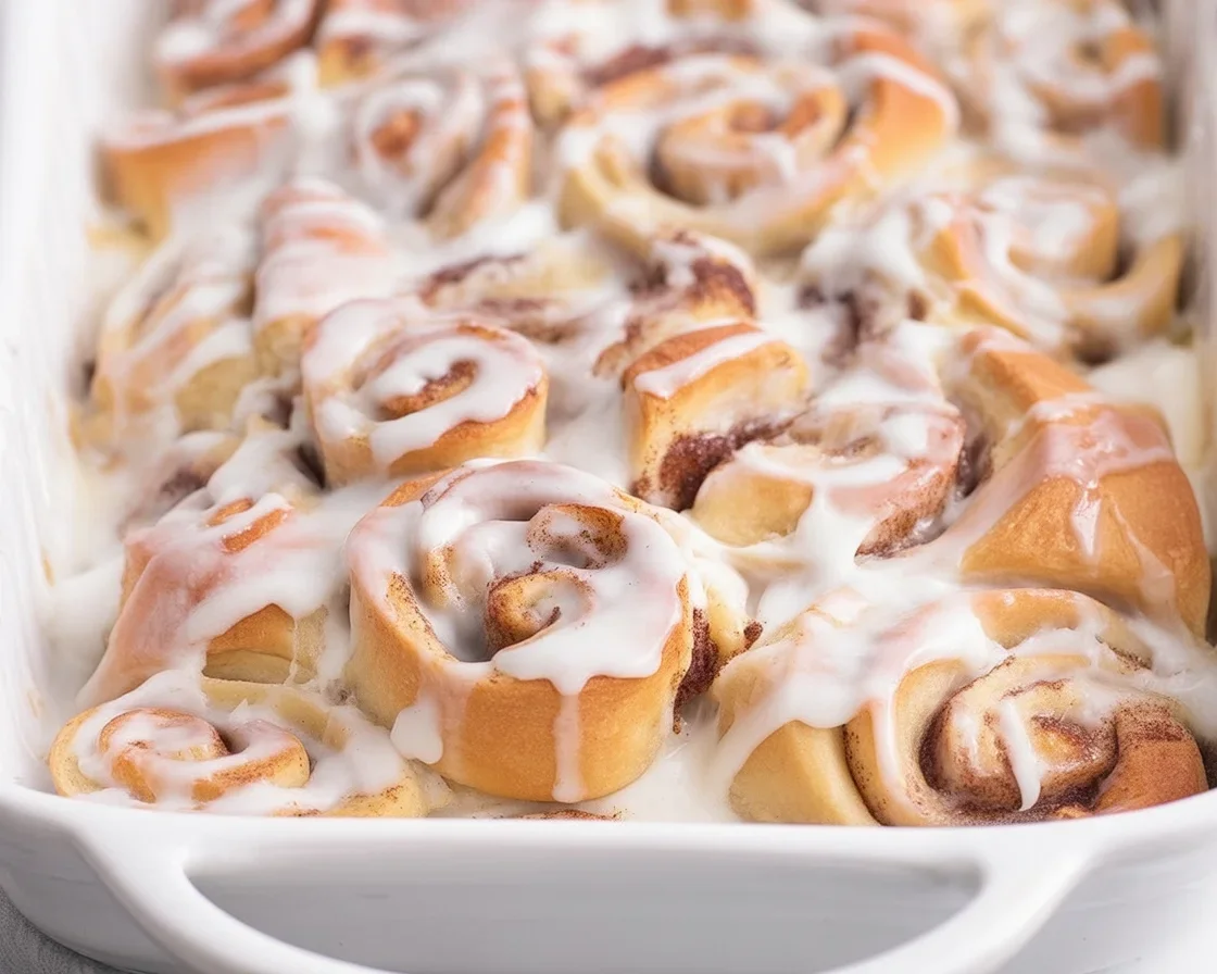 Delicious cinnamon roll casserole baked with creamy egg mixture and maple syrup.
