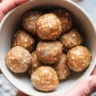 Delicious and healthy cinnamon roll protein bites made with simple ingredients.