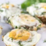 Keto sausage egg muffin cups baked in a muffin tin, low carb and gluten free breakfast option.