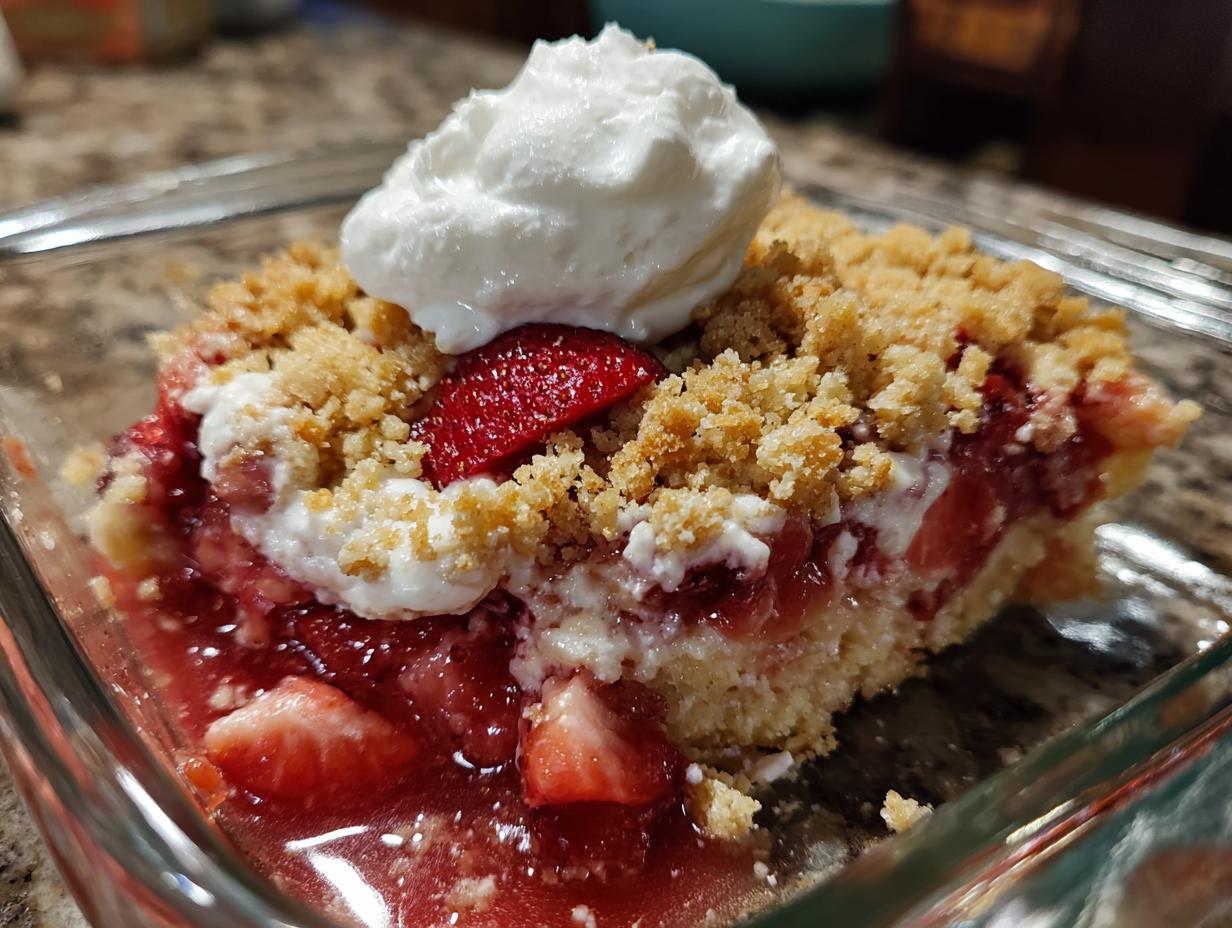 Devour 3-Ingredient Crock Pot Strawberry Dump Cake