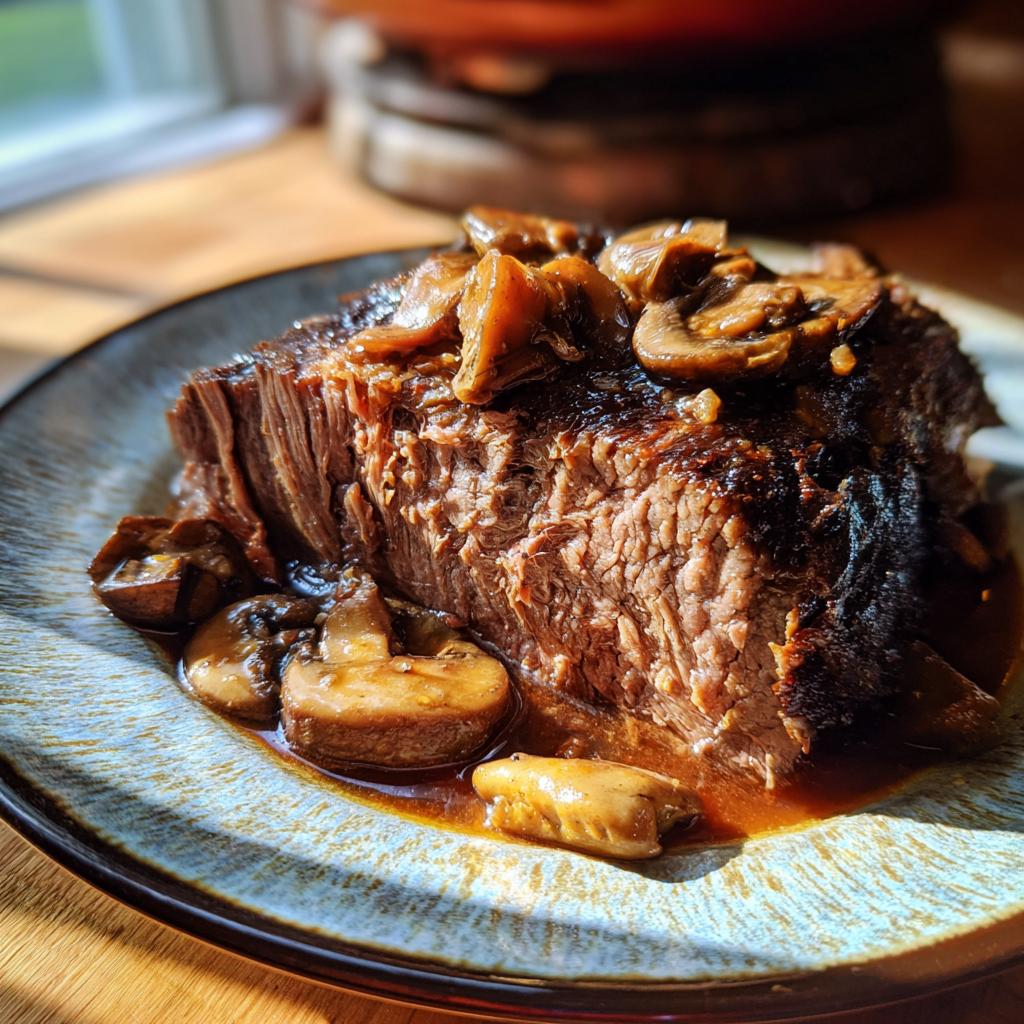 crockpot beef roast with mushroom soup - detail 1
