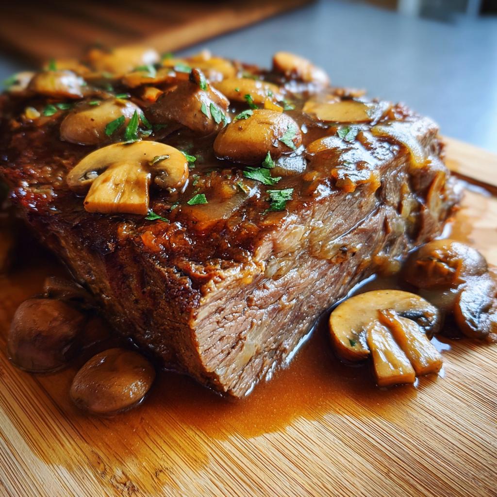 crockpot beef roast with mushroom soup - detail 2