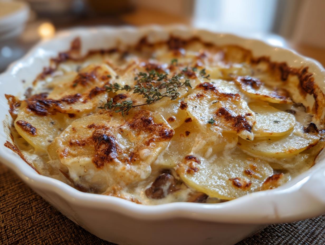 crockpot scalloped potatoes easy mushroom soup - detail 3