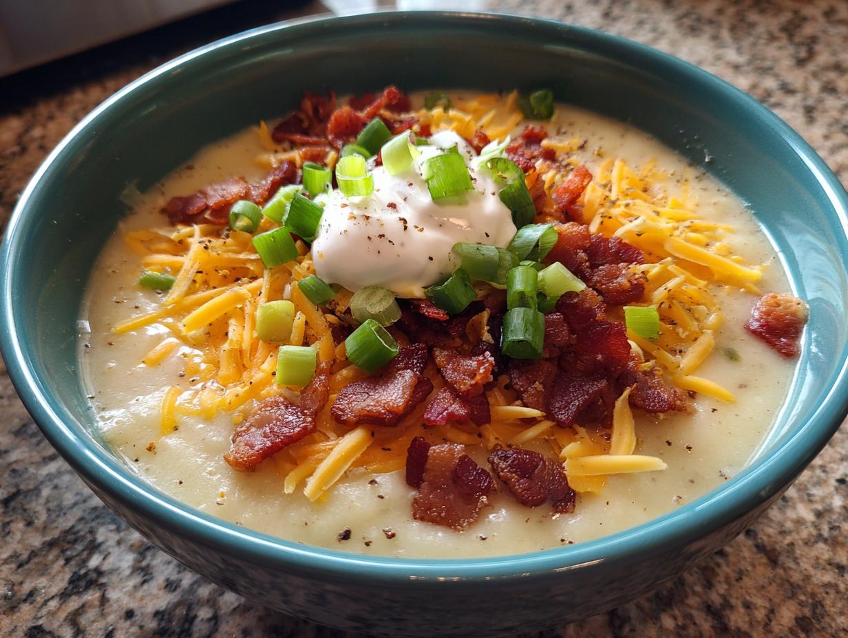 Devastatingly Easy Freezer Crockpot Loaded Potato Soup
