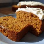 pumpkin loaf with cream cheese frosting