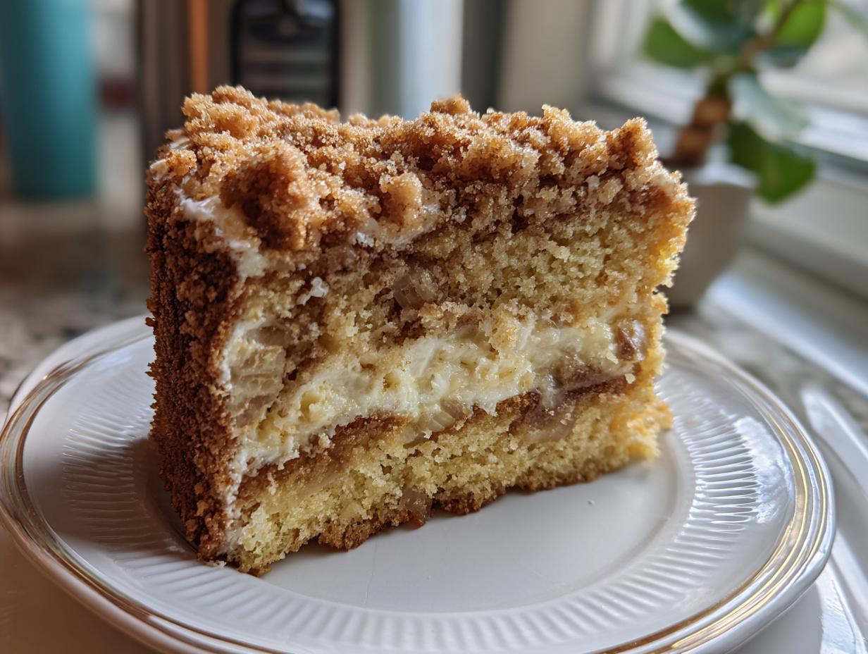 rhubarb coffee cake with sour cream - detail 1