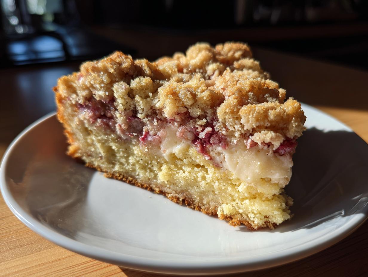 Delicious Rhubarb Coffee Cake with Sour Cream in 45